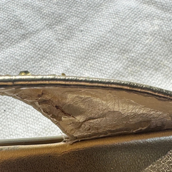 Candies Gold shimmer wedge sandles, size 10 med - Picture 7 of 10